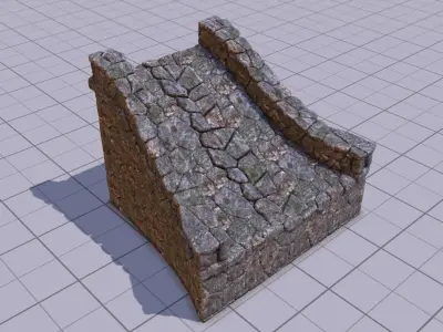 Stone Bridge Low-poly 3D model shop