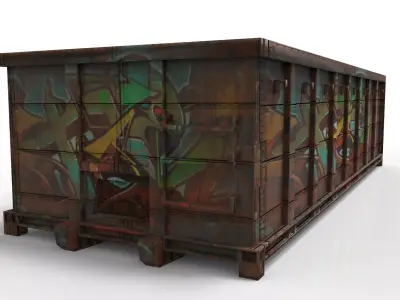 Old Junk Container Low-poly 3D model