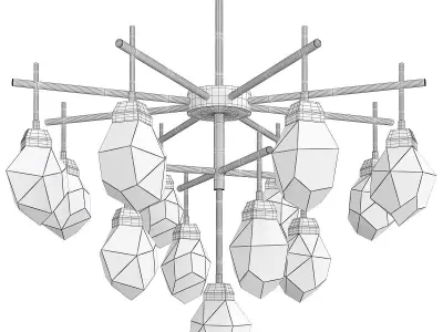 CRISTEL B gold chandelier with crystals Low-poly 3D model