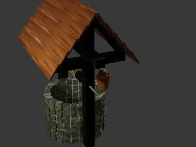 Old well - lowpoly Low-poly 3D model