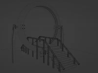 SCI-FI Portal NOT TEXTURED Low-poly 3D model