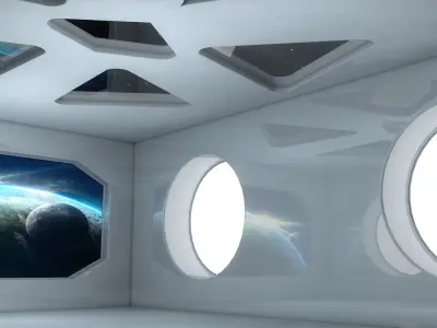 Sci Fi Room Low-poly 3D model 14