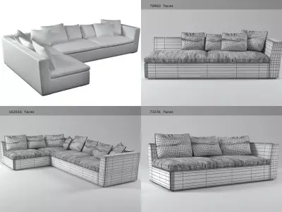 Discovery set of sofas 3D model