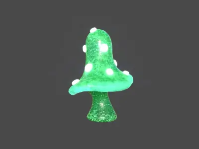 Fantasy Mushroom B04 Green - Scene Backdrop Design Low-poly 3D model