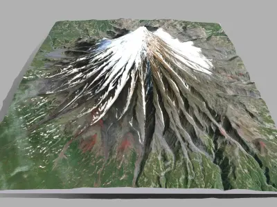 Volcano Kronotskaya Sopka Kamchatka  3D model