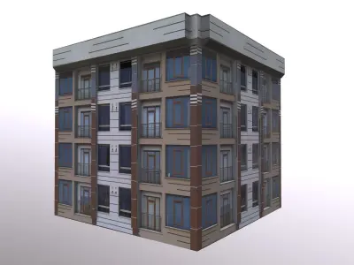 Architectural Building-3 Low-poly 3D model