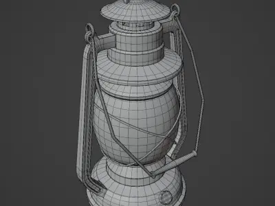 Old Vintage Lantern Low-poly 3D model