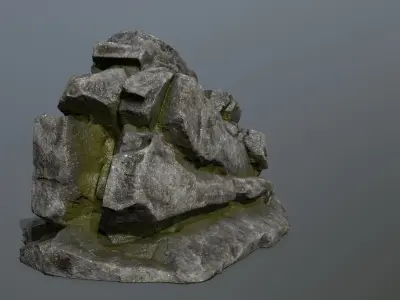 Mountain rock Low-poly 3D model get