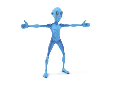 Blue Alien Character model pack Low-poly 3D model