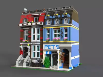 Lego Pets Shop 3D model Low-poly 3D model