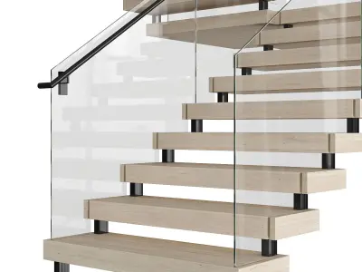 Modern stairs 9 3D model
