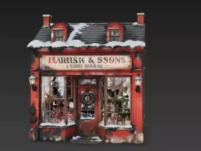 Victorian Holiday Shop 3D Model Low-poly 3D model