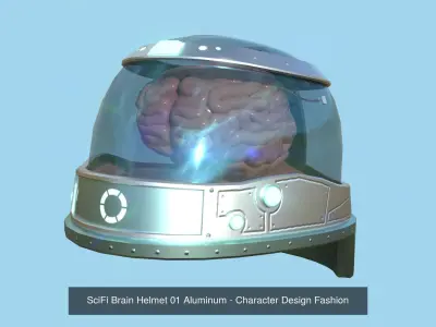 08 SciFi Brain Helmet Collection - Character Design Fashion 3D Model Pack