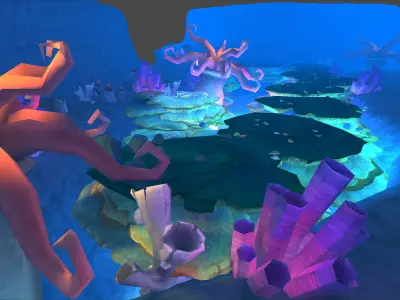 Fantasy Chess RPG Environment - Underwater Low-poly 3D model