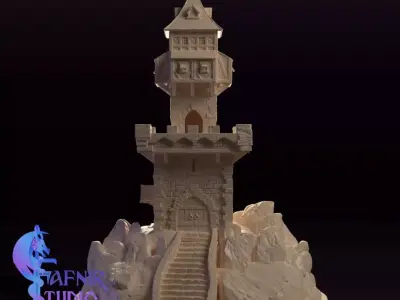 MEDIEVAL TOWER - TABLETOP 3D print model
