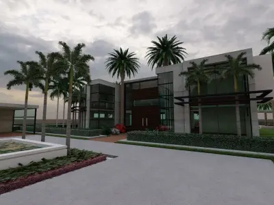 Casa Scene-villa-modern house 3D model 25