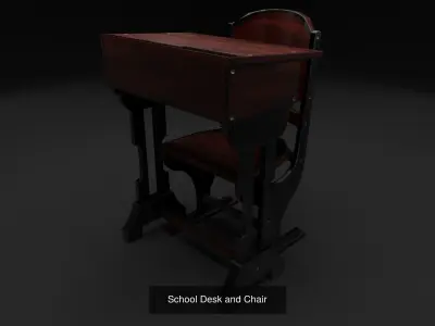 Vintage Classroom Set 3D Model Pack