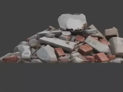 Urban Rubble Pile 3D Model Free low-poly 3D model purchase