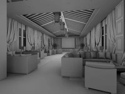 Business Restaurant - Coffee - Banquet  123 3D model