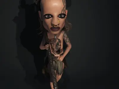 The Monster Sorcerer Character Cartoon Low-poly 3D model