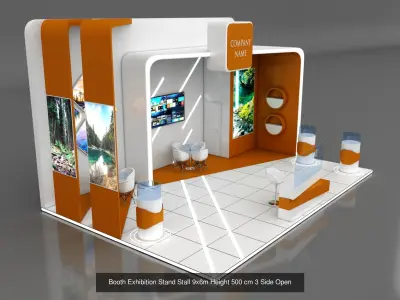 10 Exhibition Stand Stall Booth 3D model 3D Model Collection 3D Model Pack