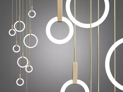 Aluminium pendant lamp HALO By Matthew McCormick 3D model