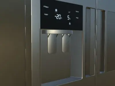 fridge refrigerator Low-poly 3D model  Low-poly 3D model