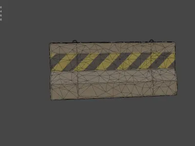 Jersey barrier Low-poly 3D model