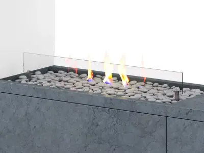 Wall Gas Fireplace 1 3D model