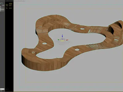 Contemporary Wooden Walkway with Integrated Seating Free 3D model