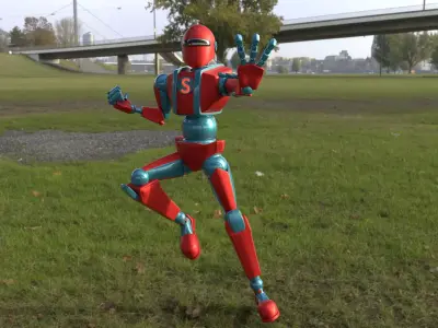 SIMPLE ROBOT CHARACTER RIGGED  Low-poly 3D model