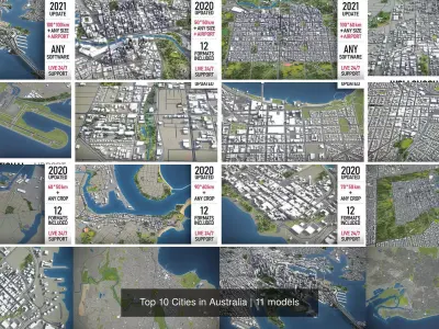 Top 10 Cities in Australia 3D Model Pack