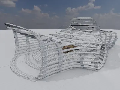 Sci Fi Exhibition Hall Interior 3D model purchase