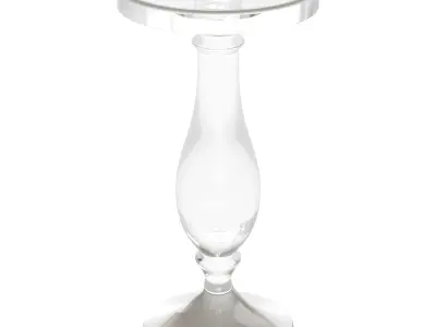 Modern Acrylic Clear Round End Table with Pedestal 3D model