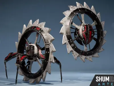 MechWheel1 Low-poly 3D model