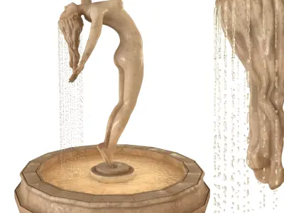 Girl Statue Fountain Water Feature 3D model