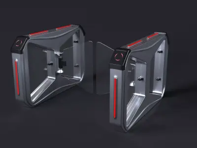 Turnstile Glass Gate Free 3D model