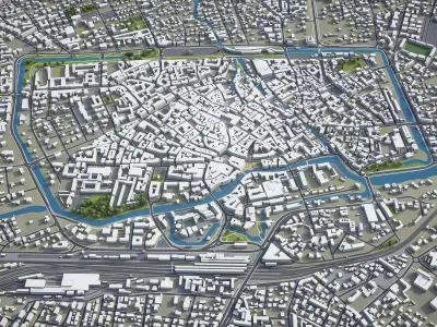 Treviso - 3D City Model Low-poly 3D model