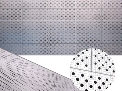perforated metal panel 32 3D model