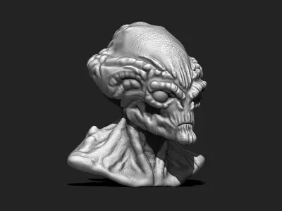 Alien Bust 4 - Sci-Fi 3D Model STL Download 3D print model
