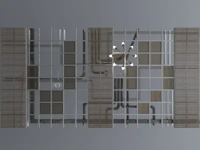 Pipes industrial ceiling 3D model