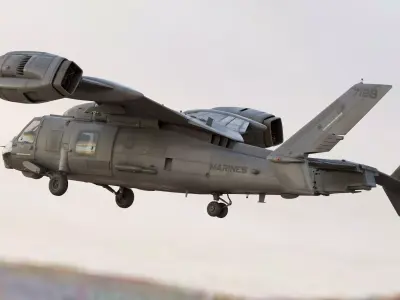 Blackhawk Tiltrotor Tactical Transport STOVL Aircraft Concept 3D model