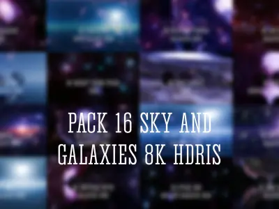 Pack 16 Galactic and starry HDRIs Low-poly 3D model
