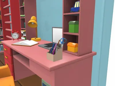 Isometric cartoon children room 10 3D model