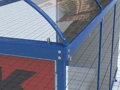 Busstop bus stop with sign 3D model