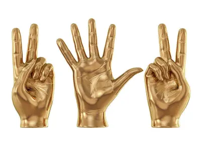 Collection of decorative statuettes of hands 3D Model Pack