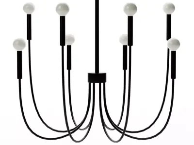 Ulla Light Chandelier Matte Black Low-poly 3D model