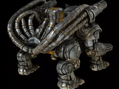 Komainu Mech Guardian Beast Robot Highpoly Game Sculpt 3D print model