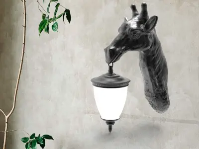 Giraffe Head Wall Lamp 3D print model