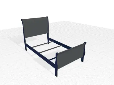 Waynesburg Twin Wood Sleigh Bed 3D model